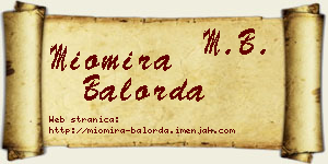 Miomira Balorda vizit kartica